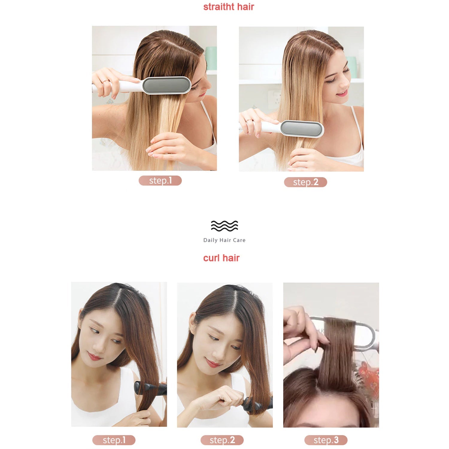 6168 Hqt-909B Hair Straightener Used While Massaging Hair Scalps And Head. DeoDap 6168 Hqt-909B Hair Straightener Used While Massaging Hair Scalps And Head. DeoDap
